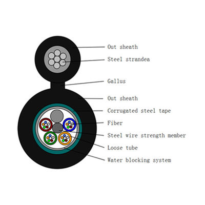 figura 8 lamella GYTC8S all'aperto di 2km del cavo a fibre ottiche